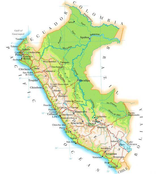 秘鲁地形图