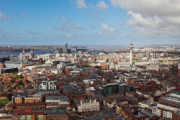 利物浦市中心鸟瞰图