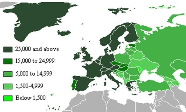欧洲人均收入详情