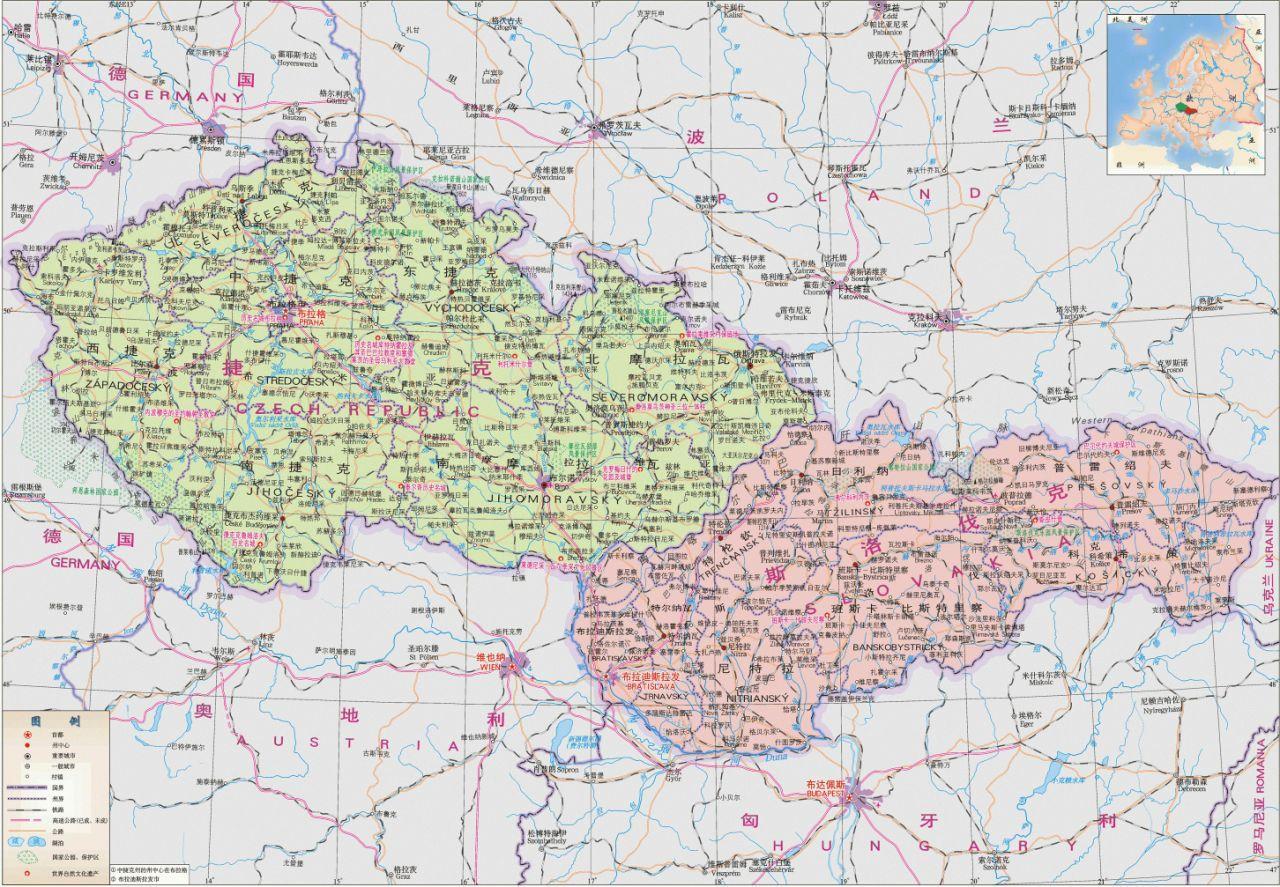 捷克斯洛伐克地图（1945年-1992年）