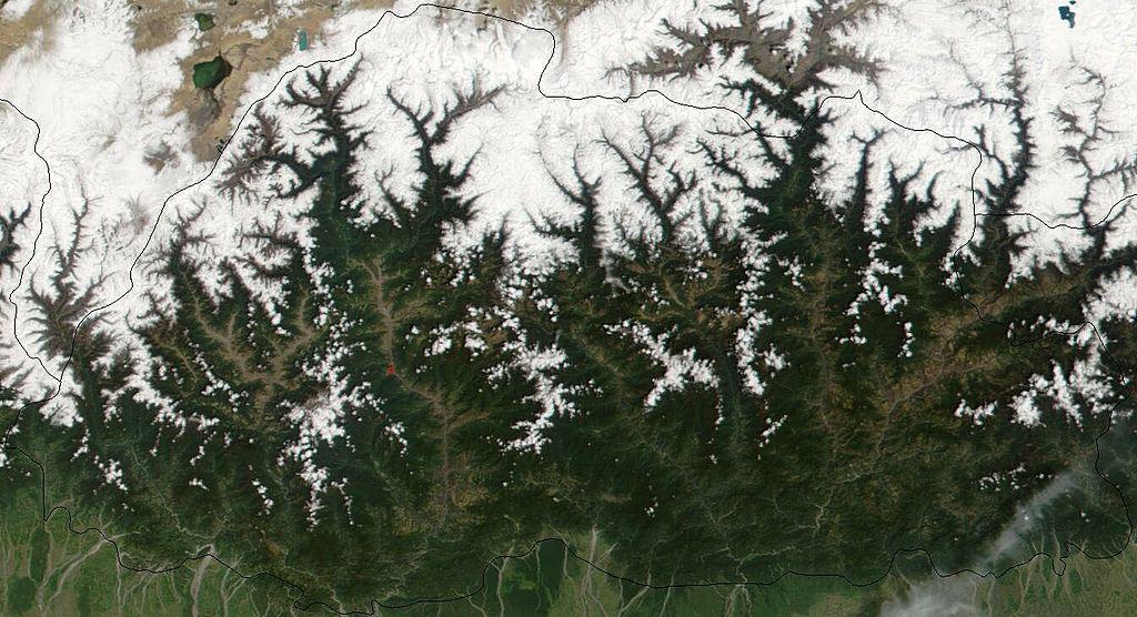 不丹卫星地图