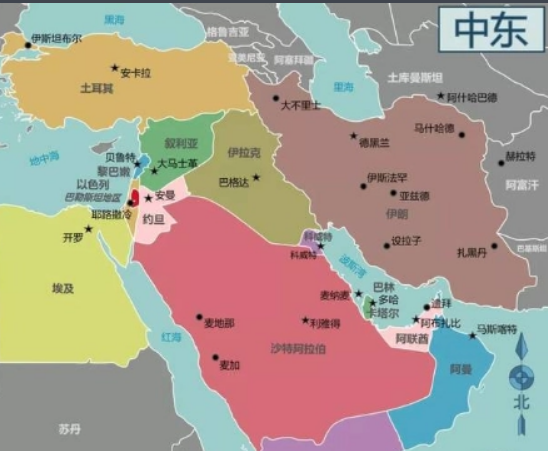 中东国家疆域图